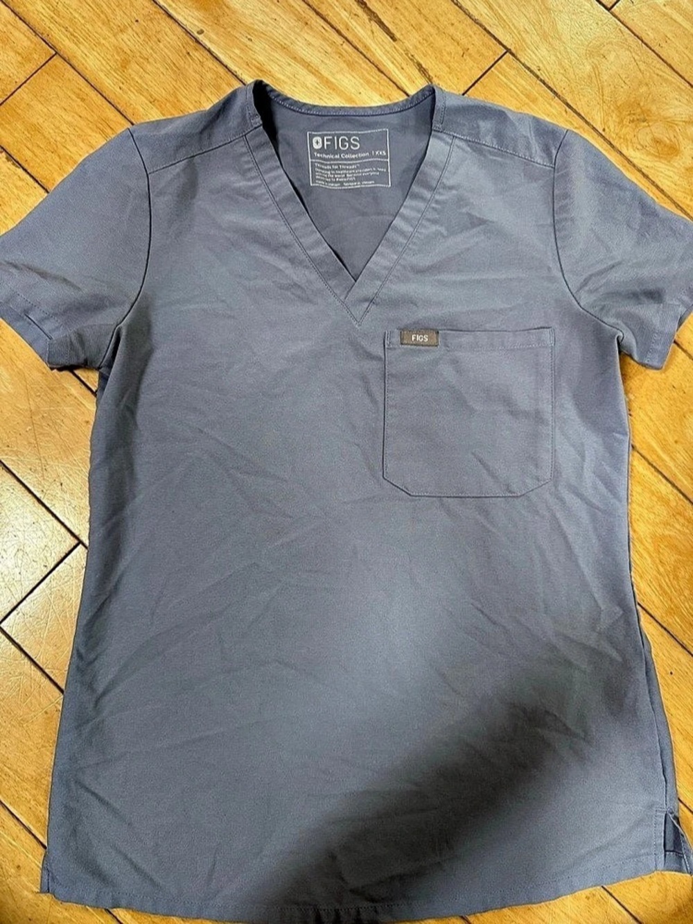 FIGS Technical Collection XXS Short Sleeve Top in Gray Size XS Like New